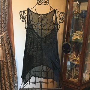 Aloha unique black mesh top